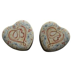 Brighton | 2 Heart shape Painted Jewelry Tins